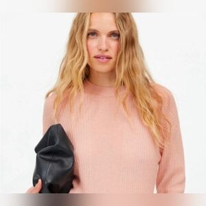 Madewell Pink Crewneck Alpaca blend sweater, Size L. Nwt